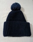 Vintage Triumph Motorcycle Navy Blue Beanie Knit Hat With Patch