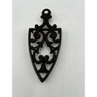 Vintage Cast Iron Trivet Black Ornate Design Rustic Farmhouse Decor 8 Inches