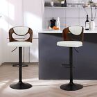 Vecelo Set Of 2 Barstools Swivel Height Adjustable Bar Chairs Pu Leather W  Back
