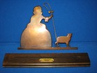 Little Bo Peep Tin Metal Vintage Stand Sheep Fairy Tale Nursery Rhyme Brass Old
