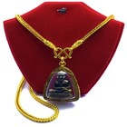 Phra Lp Tuad Pendant Necklace Gold Micron Plated Talisman Thai Buddha Amulet