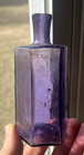 Nice Amethyst 6 Sided Cologne Bottle Open Pontil Sheared Lip 1850 s Era Dug L  k