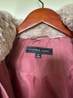 Andrew Marc Coat Womens Medium Pink Hooded Puffer Faux Fur Lined Parka Zip
