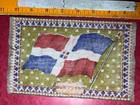 San Domingo Antique Tobacco Cigar Felt Flag World History 1890s Silks Red   Blue