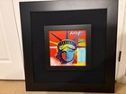    original    Peter Max Liberty Head Acrylic On Canvas Signed   Framed W coa