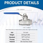 1 Pcs Full Port Ball Valve 1 4 Npt 304 Stainless Steel Female Wog1000