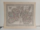 1873 Mitchell s Atlas County Map Of Ireland And Scotland Authentic Hand-colored 