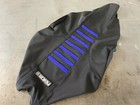 2009-2024 Yamaha Yfz 450r Seat Cover  All Black   Blue Ribs  Gripper  201