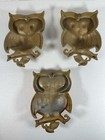 Mcm Vintage 1970 Sexton Metal Decorative Owls Set Of 3