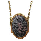 Vtg 1960s 70s Max Factor Hypnotique Tapestry Locket Perfume Solid Necklace 