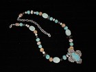 Carolyn Pollack Sterling Multi Gemstone Beaded Necklace And Turquoise Pendant