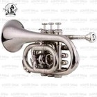 Vintage Silver Finished Pocket Sound Trumpet3 Valve s Shinning For Music Lover