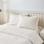 2-piece 100  Cotton Quilted Pillow Shams Embroidered Farmhouse Pillow Shams