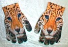 New Capelli Ny Wild Cat Panthera Leopard Face Animal Print Knit Touch Gloves