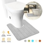 24 x20  U-shaped Contour Toilet Bathroom Mat Velvet Non-slip Rug Water Absorbent