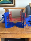 Disney Mickey Mouse Metal Bookends Set Painted Red   Blue 4-piece Kids