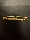 Hickok Tie Clip Bar Pin Mens  Double Gold Retro Vintage Classic Pat 12k Gf
