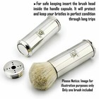 Men s Travel Shaving Brush With Pure White Badger Hair In Brass Handle  Gift