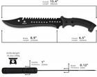 15  Black Bowie Tactical Fixed Blade Machete Knife Hunting Survival Sawback Epic