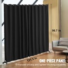 Uimoso Room Divider Portable Panel Room Divider With Wheels Privacy Screen Black
