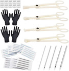 Body Piercing Kit 43 Pieces Stainless Steel Needles 12g 14g 16g 18g 20g Clamps