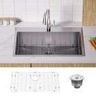 Bonnlo 30 Inch Top Mount Kitchen Sink Drop-in  30 d X 22 w X 9 h  Silver
