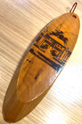 Vtg Romanian Folk Art   Handmade Carved Lacquered Wood Oval   Village House