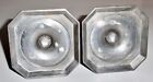 Vintage Pair Hand Cast Pewter Square Base Candlesticks