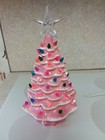 Electric Pink Light Up Ceramic Christmas Tree W  Multi-color Lights 15  Tall