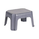 Rubbermaid Durable Roughneck Plastic Family Sturdy Step Stool  Gray  2 Pack 