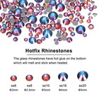 400 Pcs Hotfix Rhinestones Crystal Glass Gems  ss6-ss20 Set  White Multicolor 