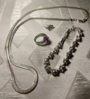 Estate Lot Of Silver Jewlery Items Necklace Earrings Ring Bracelet  925   More 