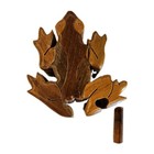 4 Inches Long  Wooden 4 Piece Frog Puzzle Box