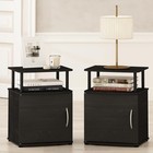 Modern Lift Top Nightstands Set Of 2 Storage Drawer Shelf Bedroom Furniture New