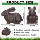 Geelin Cast Iron Rabbit Garden Statue Vintage Bunny Figurines Brown 