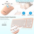 Wireless Keyboard Mouse Combo Ergonomic Silent Set For Laptop Desktop Pc Pink