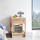 15 75  Rattan End Table Drawer Modern Nightstand Side Table Living Room Bedroom 