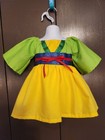 Disney Mulan Green yellow Dress Knee ankle Length 3m-4t