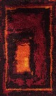Handmade Rya Wool Rug Carpet Red Orange Brown Vintage 70s Mid-century Denmark