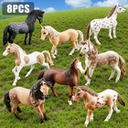 Large Horse Toy Figures Realistic Animal Toys For Kids Gift Play Set 8 Pk