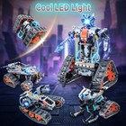 Hogokids 5 In 1 Remote Controlled Stem Building Toys Rc Tank Robot Building Set