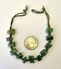       handcarved Green Jade Zodiac Animals Bracelet Adjustable Cord China Nwot Vtg