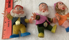 Disney Vintage Christmas Ornaments Three Dwarfs  -plastic Covered Felt Exc