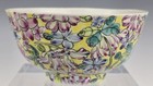 Antique Chinese Porcelain Famille Rose Flower Yellow Ground  Bowl