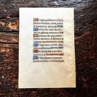 15th Century French Book Of Hours Manuscript Leaf Te Deum Handwritten Vellum