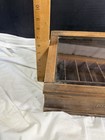 Vintage Pioneer Fishing Lure Display Case Wood Glass Top Tackle Countertop Box