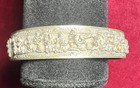 Antique Chinese Export Silver Scene Story Teller Bracelet Cuff Marked 55 Grams