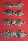 Vintage Pewter Frog Clasps   4    Norway Intricate Design
