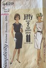 Vintage Original 1960s Simplicity Dress Sewing Pattern Jiffy Dress 4429