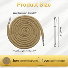 2pcs Drawstring Cords 51  Replacement Drawstring With Threader  Khaki
